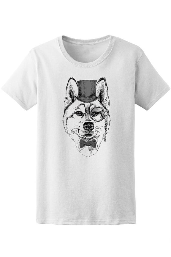 Classy Elegant Siberian Husky T-Shirt Women -Image by Shutterstock, Female Medium