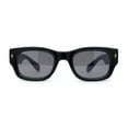thumbnail image 1 of Classy Gentlemans Narrow Rectangle Thick Plastic Arm Sunglasses All Black, 1 of 4