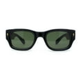thumbnail image 1 of Classy Gentlemans Narrow Rectangle Thick Plastic Arm Sunglasses Black Tortoise - Green, 1 of 4