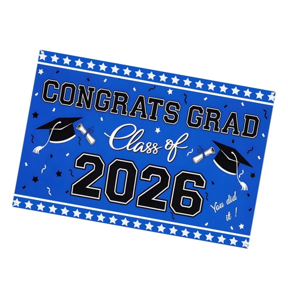 Classy Graduation Ceremony Backdrop 2026 Theme With Gold Accent Heavy Duty Fabric For Decor 150X100Cm