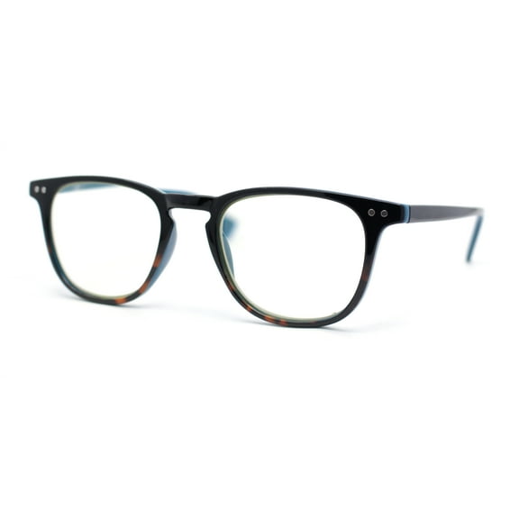 Classy Hipster Plastic Keyhole Horn Rim Photochromic Lens Reading Glasses Black Tortoise Blue +2.00