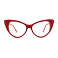 thumbnail image 1 of Classy Iconic Gothic Cat Eye Clear Lens Plastic Eye Glasses Red, 1 of 4