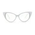 thumbnail image 1 of Classy Iconic Gothic Cat Eye Clear Lens Plastic Eye Glasses White, 1 of 4
