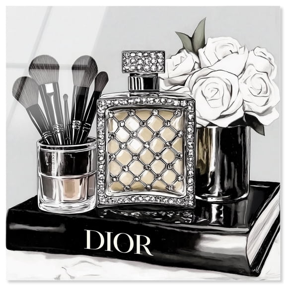 Classy Ink Glam Setup Acrylic Fashion Art Prints by Art Remedy, Ready to Hang, 30 x 30