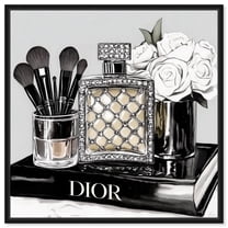 Classy Ink Glam Setup Canvas Fashion Art Prints by Art Remedy, Black Frame, 12 x 12