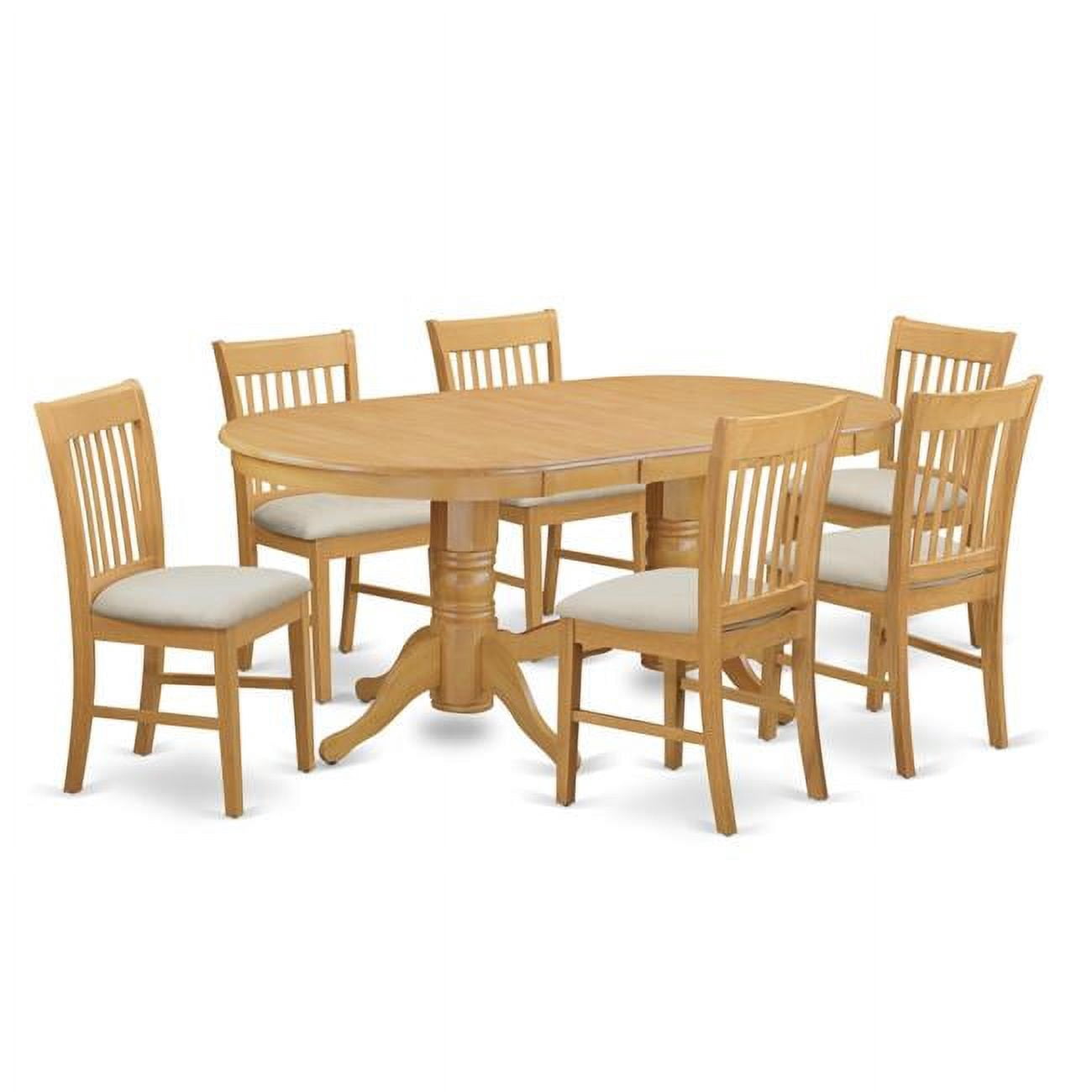 Classy Kitchen Dinette Table & 6 Chairs, Oak - Walmart.com