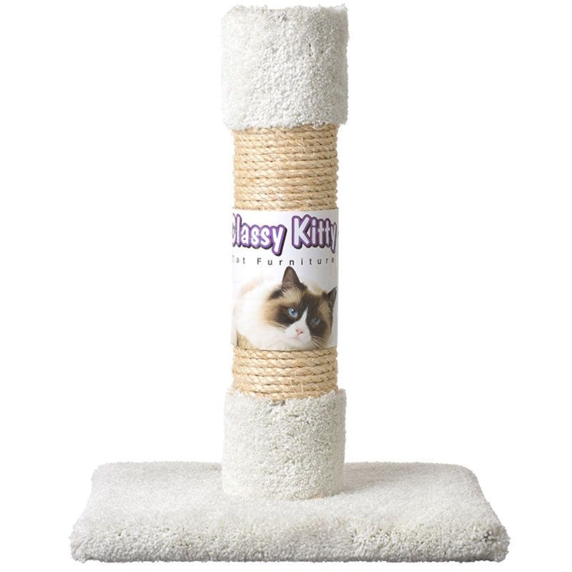 Classy Kitty Cat Decorator Scratching Post Carpet & Sisal