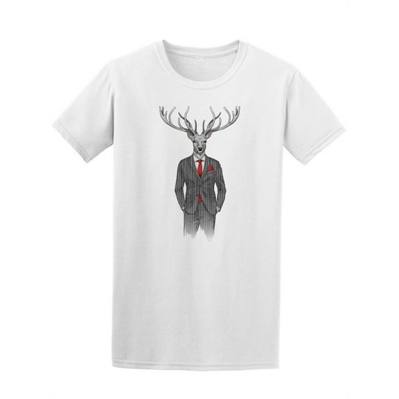 Classy Man With Deer's Head T-Shirt Men -Image by Shutterstock, Male XX-Large