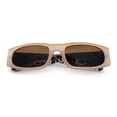thumbnail image 1 of Classy Mod Narrow Rectangle Sport Plastic Dad Fashion Retro Sunglasses Beige - Brown, 1 of 8