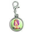 thumbnail image 1 of Classy Modern Day Hippie Flower Child Antiqued Bracelet Pendant Zipper Pull Charm with Lobster Clasp, 1 of 4