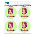thumbnail image 1 of Classy Modern Day Hippie Flower Child Refrigerator Fridge Locker Vinyl Circle Magnet Set, 1 of 3