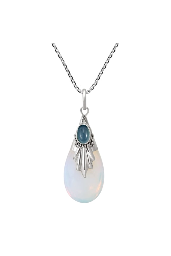 Classy Moonstone Teardrop Sterling Silver Necklace