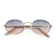 thumbnail image 1 of Classy Oval 90s Hip Hop Rapper Shade Metal Rim Retro Sunglasses Gold - Black Beige, 1 of 8