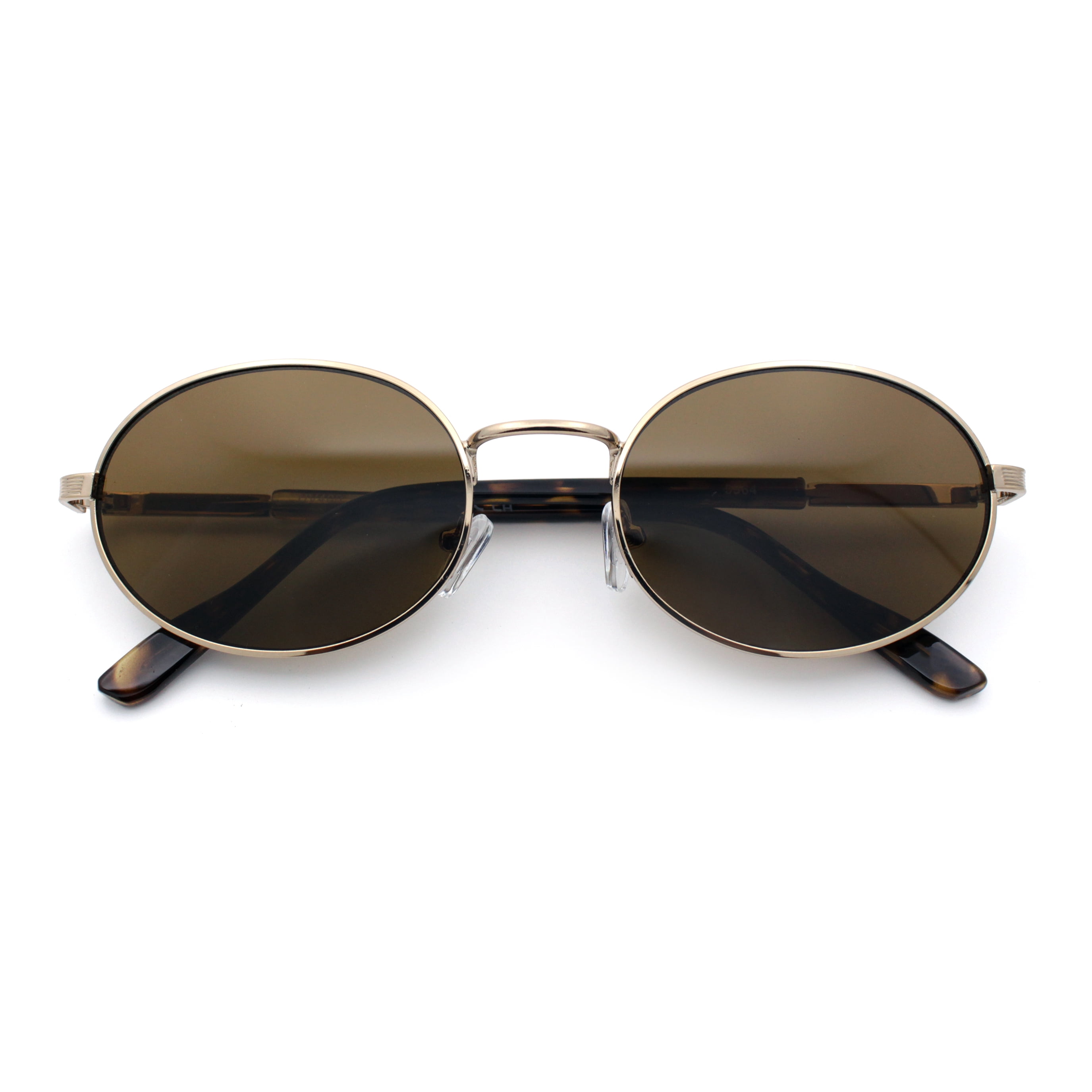Classy Oval 90s Hip Hop Rapper Shade Metal Rim Retro Sunglasses Gold ...