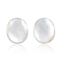 thumbnail image 1 of Classy Oval White Mother of Pearl .925 Sterling Silver Post Earrings, 1 of 7