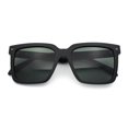 thumbnail image 1 of Classy Oversized Horn Rim Hipster Plastic Retro Fashion Sunglasses Matte Black - Green, 1 of 7