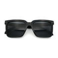 thumbnail image 1 of Classy Oversized Horn Rim Hipster Plastic Retro Fashion Sunglasses Shiny Black - Black, 1 of 7