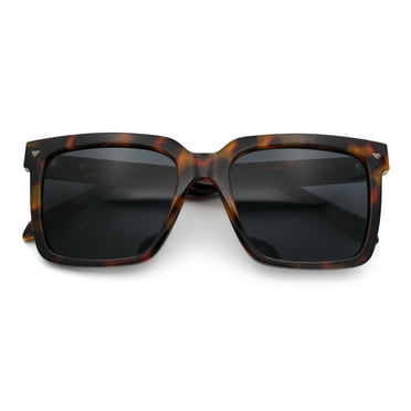 Classy Oversized Horn Rim Hipster Plastic Retro Fashion Sunglasses Tortoise - Black