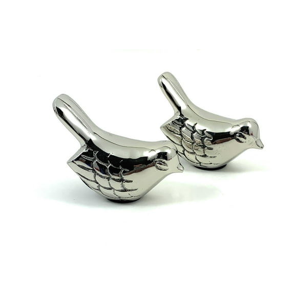 Classy R Us LLC VIBHSA Silver Bird Figurine Set of 2, 3.5"