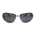 thumbnail image 1 of Classy Rimless Oval Metal Rim Luxury Gentlemanly Sunglasses Gold - Black, 1 of 4