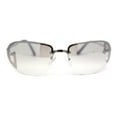 thumbnail image 1 of Classy Rimless Oval Metal Rim Luxury Gentlemanly Sunglasses Silver - Clear, 1 of 4