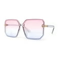 thumbnail image 1 of Classy Rimless Squared Rectangle Luxury Plastic Fashoin Sunglasses Slate - Pink Blue, 1 of 4