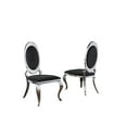 thumbnail image 1 of Classy Round Back Black Velvet Side Chairs with Silver Legs (Set of 2), 1 of 3