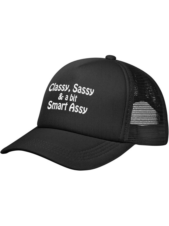 Classy Sassy and A Bit Smart Assy Hat Mesh Trucker Hat Funny Baseball Cap Men Women