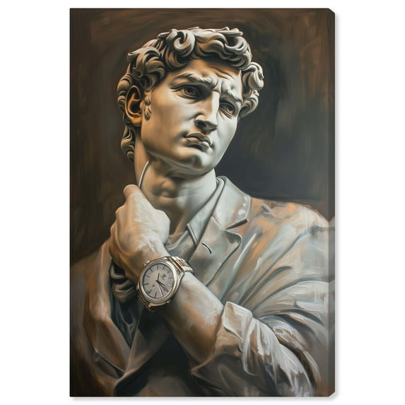 Classy Sculpture Men Style Man Cave Canvas Wall Art by Notoriart, Gallery Wrapped, 36" x 54"