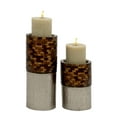 thumbnail image 1 of Classy Set Of Two Metal Mosaic Candle Holder, 1 of 4