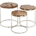 thumbnail image 1 of Woodland Imports Classy Wood Teak Nesting Tables (set of 3), 1 of 2