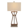 thumbnail image 1 of Woodland Imports Wood Stainless Steel Task 32'' H Table Lamp with Rectangular Shade, 1 of 2