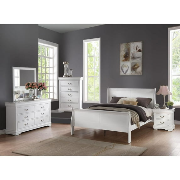 ACME Louis Philippe Queen Bed in White
