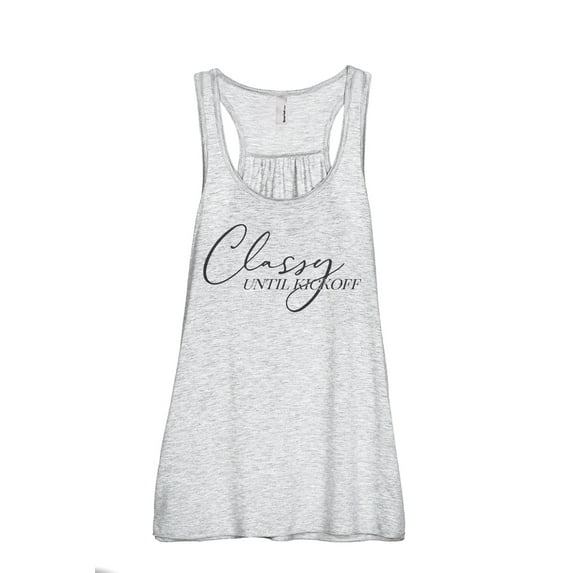 Classy Until Kickoff Women's Fashion Sleeveless Flowy Racerback Workout Yoga Tank Top Sport Grey X-Large