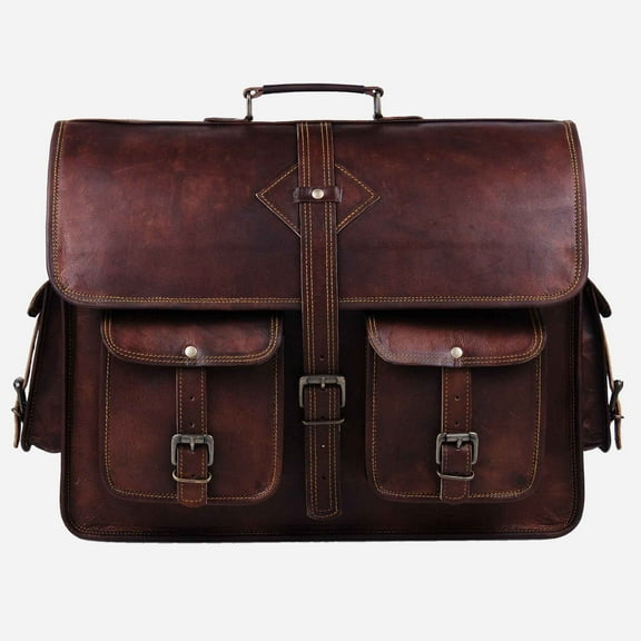 Classy Vintage Leather Handmade Laptop Messenger Bag Men's.
