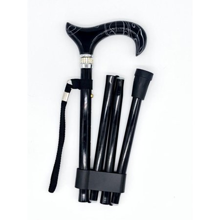 Classy Walking Canes Aluminium Folding Cane Black Diamond and Pearl for Men and Women