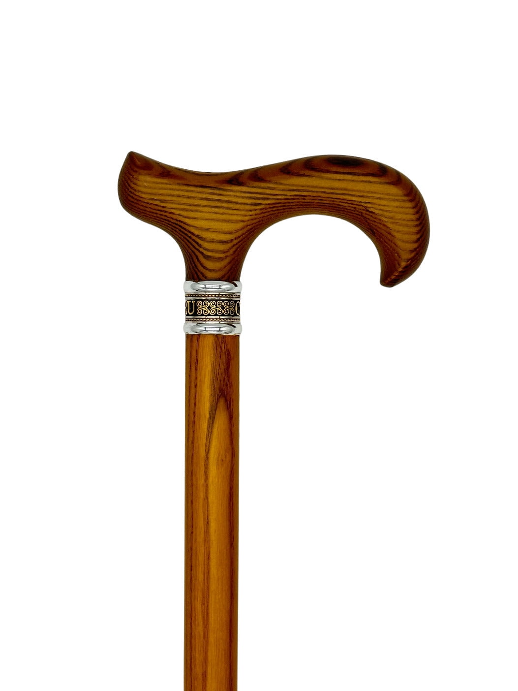Classy Walking Canes Derby Handle Cane on Natural Wood Shaft with Gentlemen Collar