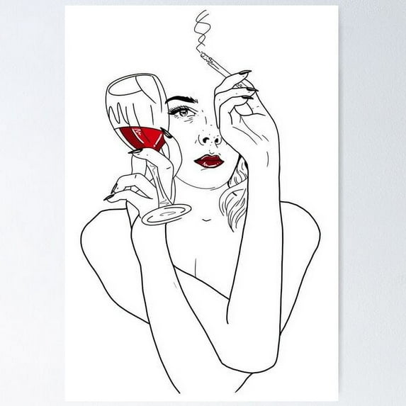 Classy Woman - Line Art Poster Wall Art, Modern Wall Decor For Living Room Bedroom, 24x36 UNFRAMED