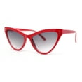 thumbnail image 1 of Classy Womens Cat Eye Plastic High Temple Horn Rim Fashion Sunglasses Red - Smoke, 1 of 4