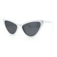 thumbnail image 1 of Classy Womens Cat Eye Plastic High Temple Horn Rim Fashion Sunglasses White - Black, 1 of 4