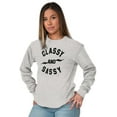 thumbnail image 1 of Classy and Sassy Attitude Quote Women Plus Size Long Sleeve Graphic Tee Brisco Brands 2X, 1 of 5