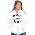 thumbnail image 1 of Classy and Sassy Attitude Quote Womens Plus Size Graphic Zipper Hoodie Brisco Brands 3X, 1 of 5