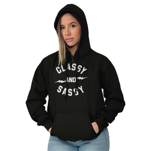 Classy and Sassy Strong Gym Workout Hoodie Sweatshirt Women Brisco Brands M