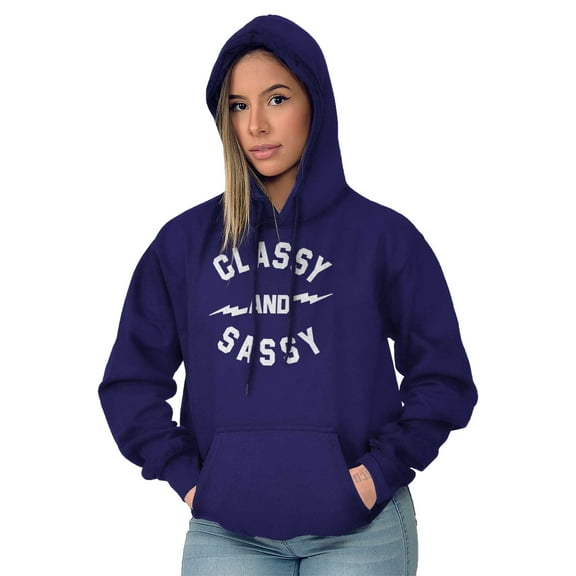 Classy and Sassy Strong Gym Workout Hoodie Sweatshirt Women Brisco Brands S