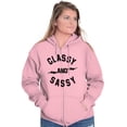 thumbnail image 1 of Classy and Sassy Attitude Quote Zip Hoodie Sweatshirt Women Brisco Brands 3X, 1 of 6