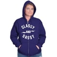 thumbnail image 1 of Classy and Sassy Strong Gym Workout Zip Hoodie Sweatshirt Women Brisco Brands M, 1 of 6