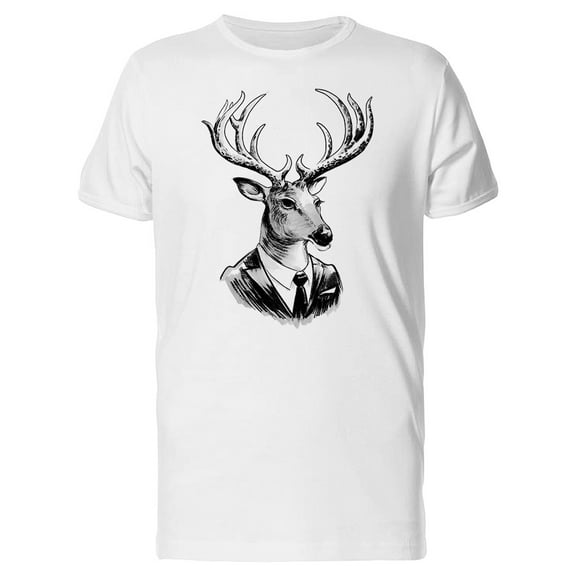 Clasy Deer In Suit Sketch T-Shirt Men -Image by Shutterstock, Male x-Large