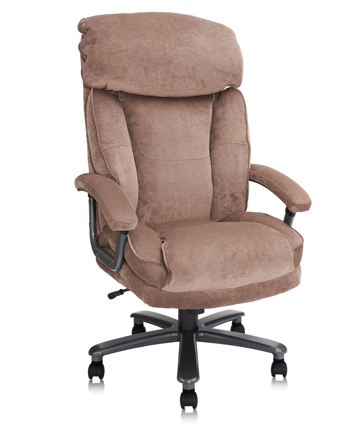 Clatina Ergonomic Upholstered Executive Office Chair Big and Tall Support 400 lbs with Swivel Adjustable Height Thick Padding Headrest and Armrest for Home and Office Beige Walmart