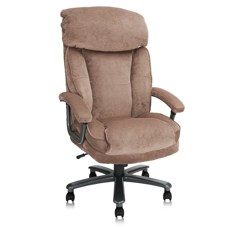 Clatina Ergonomic Upholstered Executive Office Chair Big and Tall Support 400 lbs with Swivel Adjustable Height Thick Padding Headrest and Armrest for