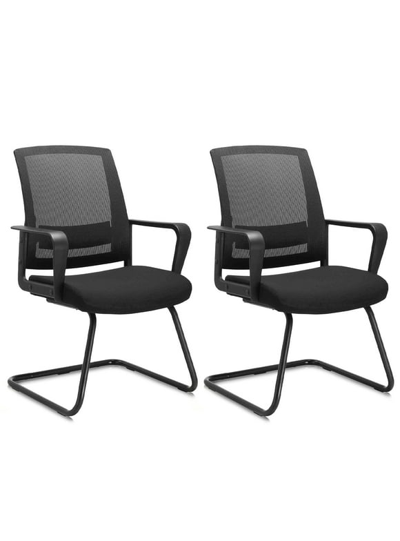 Clatina Merida Office Guest Chair Lumbar Support Mesh Conference Room Set of 2